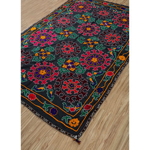 Handmade Jean Grey & Black Cotton Home Textile Jaipur <b>Rugs</b> for US Living <b>Spaces</b> - Product Image 2