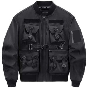 Veste bomber d'hiver de haute qualité pour hommes, mode, plusieurs poches, décoration, veste cargo, vêtements de travail, vestes d'extérieur pour hommes - Product Image 2