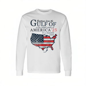 T-shirt retrò a maniche lunghe con stampa del Golfo del Messico, Golfo degli Stati Uniti, 4 luglio, America - Categoria Promozionale - Product Image 2