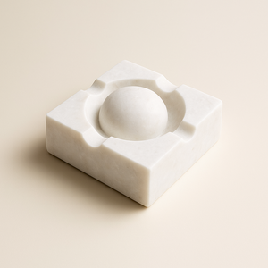 Cendrier octogonal en pierre de qualité supérieure, design moderne sculpté, marbre blanc, artisanal, porte-cigarettes de luxe, décoration tendance, haute qualité - Product Image 6