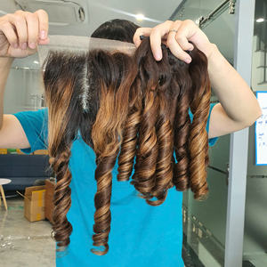 Venta caliente SDD 12A cutícula cruda alineada vendedores de cabello vietnamita huevo rizado pelucas de cabello humano hinchable - Product Image 3