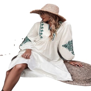 ขายส่ง Boho สตรีฤดูร้อนแนวโน้มชายหาดชุดดอกไม้โบฮีเมียนสตรีลำลองผ้าพันแผลมินิเดรส Boho 2023 - Product Image 1