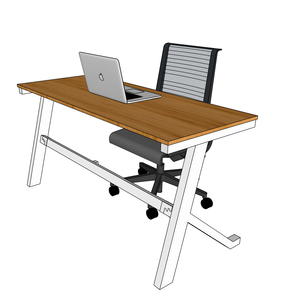 BFYB003-YBamboo 140x60cm Computer <b>Desk</b> with Assembled Iron Legs - Product Image 4