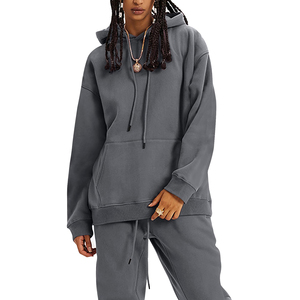 Conjunto de Sudadera con Capucha y Pantalones Deportivos Extra Grandes de Felpa de Algodón para Mujer, de Alta Calidad, Personalizados por el Fabricante - Product Image 1