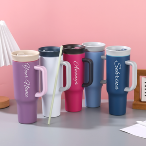 Vaso Térmico de Viaje de 1175ml con Asa y Popote, Botella de Agua de Gran Capacidad con Aislamiento al Vacío, Rendimiento Térmico Frío, Agarre Ergonómico - Product Image 1