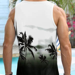 Camisetas sin mangas de secado rápido informales personalizadas para hombre para entrenamiento físico, deportes, correr, ropa de playa, camisetas con estampado de sublimación - Product Image 5