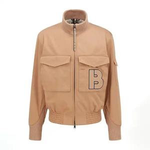 Chaquetas Bomber de Lana para Hombre 2025, Cuello Alto, Diseño Personalizado con Logotipo, Servicio OEM, Cierre de Cremallera de Poliéster Satinado para Primavera - Product Image 2