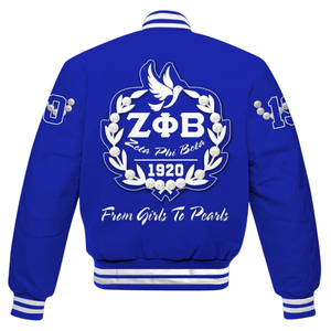 Veste universitaire Zeta Phi Beta 1920 bleu et blanc, patch en chenille de sororité, ZPB, vie grecque - Product Image 6