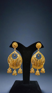 ชุดต่างหูดีไซน์แบบดั้งเดิมสำหรับผู้หญิงต่างหูชุบทอง22CT - Product Image 3