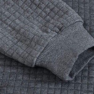 Sweatshirts à capuche à manches longues en jacquard à carreaux pour hommes, sweatshirts hipster décontractés d'hiver avec poches Kanga, couleur personnalisable - Product Image 6