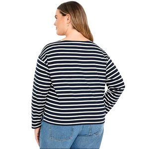 Camiseta de Manga Larga Personalizada para Mujer, Talla Grande, 100% Algodón, Estilo Casual Urbano, Ajuste Holgado, Estampado Ecológico - Product Image 4