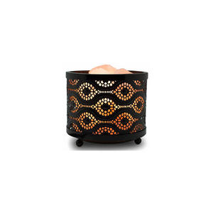 Fabricant Maison Offre Spéciale Lampe moderne sculptée à la main en sel naturel de l'Himalaya avec base en acier Style panier décoratif pour la maison OEM - Product Image 2