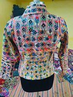2022 stile Vintage Boho Banjara giacca da donna artigianale alla moda abbigliamento con ricami e paillettes lunga lunghezza