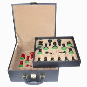 Thủ công đẹp khay cờ vua hộp với khóa chìa khóa một cách an toàn lưu trữ Bộ cờ vua quý giá của bạn - Product Image 1