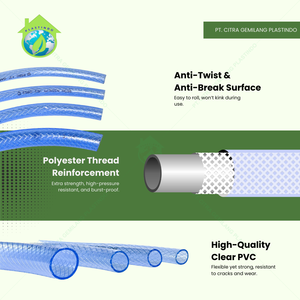 Enrouleur de tuyau d'arrosage en PVC transparent de qualité supérieure, 100 m, renfort fileté, durable, flexible, robuste, fiable, usage quotidien, 1/2 pouce - Product Image 5