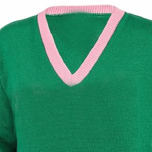 Sudadera Casual Transpirable de Algodón de Alta Calidad con Bordado 3D en V, Personalizada para Hermandad, Verde y Rosa - Product Image 2