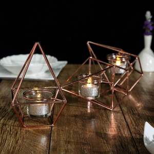 Wholesale Home <b>Candle</b> Stand Decor Collection Metal Frame Set with 3 Shape Tea Light Votive <b>Holder</b> for Weddings - Product Image 4