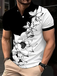 Polo informal con logotipo bordado personalizado para hombre, Camiseta corta informal de verano de alta calidad con patrón de punto 3D - Product Image 4