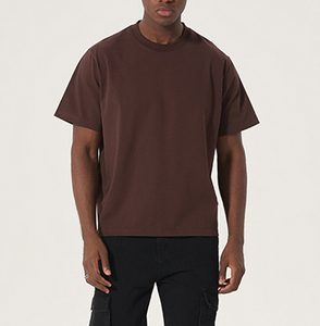 2025 camiseta recortada de alta calidad para hombre, camiseta informal esencial de gran tamaño, Camiseta de algodón 100% para hombre, ajuste holgado - Product Image 5