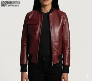 Chaqueta universitaria bordada de diseño personalizado para mujer Chaqueta de abrigo de invierno al por mayor más vendida Chaqueta de cuero personalizada para mujer - Product Image 2