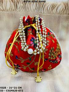Indian Handcrafted Embroidered Evening <b>Bag</b> Potli Batua Clutch <b>for</b> <b>Weddings</b> and Special Celebrations! - Product Image 4