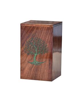 Caja de resina verde para urnas de árbol de la vida, adultos de madera para cenizas, cremación conmemorativa, caja de urna de resina epoxi, Lichtenberg - Product Image 1