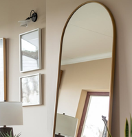 Grand miroir en bois naturel avec une épaisseur de 5 mm pour votre maison. Utilisation en chambre à coucher, salon et appartement