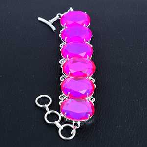 สร้อยข้อมือพลอยสีชมพู, สร้อยข้อมือแฮนด์เมดสเตอร์ลิง925, เครื่องประดับที่ไม่ซ้ำกัน, เครื่องประดับสวมใส่ทุกวัน, ของขวัญอีสเตอร์สำหรับความรัก - Product Image 3