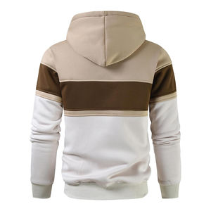 Sweat à capuche pour homme en molleton 100% coton de couleur blanche Sweat à capuche zippé pour homme Collection d'hiver - Product Image 2