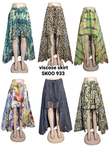 Nouveau à la mode Vintage Viscose jupe femmes taille naturelle été doux drapé tissu coupe droite genou longueur pour le travail sorties décontractées - Product Image 3