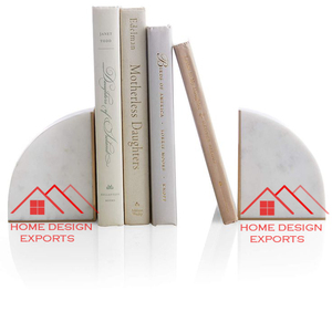 Serre-livres décoratifs en marbre blanc en forme de Dom pour la décoration de table de la maison et du bureau serre-livres avec finition en marbre naturel - Product Image 1