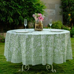 Indian Block Print Cotton Tablecloth Floral <b>Table</b> <b>Cloth</b> for Dinning <b>Table</b> Beautiful Printed Dinner <b>Table</b> Decor Factory Price - Product Image 3