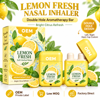 Citroenfrisse Dubbele Gat Neus Inhalator Aromatherapie Stick Gele Verpakking Aangepaste Verpakking Private Label OEM Leverancier