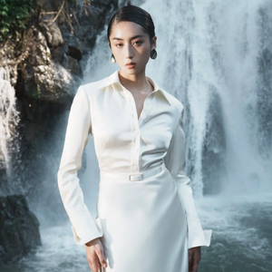 2025 nuevo diseño vestido de oficina para mujer AUDREY DAY VESTIDO con cuello de punto estrecho tela de alta calidad ropa de Boutique para mujer - Product Image 5