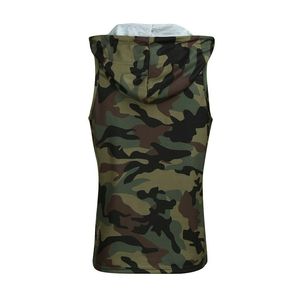 Hommes décontracté entraînement débardeurs capuche sport musculation Stringer coupe musculaire Gym Hoodies broderie décoration sans manches t-shirt - Product Image 5