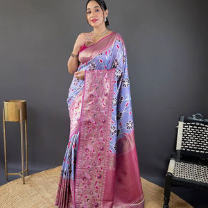 Nouvelle collection de saris en tissu de soie doux pour femmes indiennes vêtements de mariage - Product Image 1