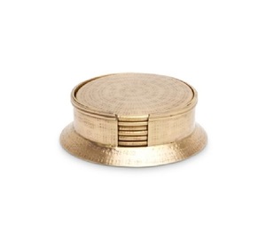 Posavasos de metal único hecho a mano con acabado antiguo para regalar a familiares, amigos y compañeros durante la inauguración de una casa o festividades. - Product Image 6