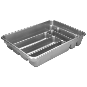 Vassoio Portaposate in Plastica Grigio Argento Oryx 40x30x7 cm. - Product Image 1