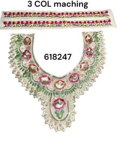 Piezas de cuello bordadas hechas a medida ideales para diseñadores de ropa y diseñadores de moda con lentejuelas para fines de reventa. - Product Image 4