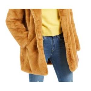 Cappotto da donna Apparis Eloise marrone in pelliccia sintetica con stampa a righe coniglietto e volpe, trench in lana tinta, abbottonato, taglia media - Product Image 3