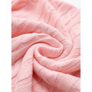 Suéter Casual Rosa para Mujer, Cuello Redondo, Tejido de Punto, Apliques Florales de Corazón, 100% Acrílico, Mangas Farol, Transpirable y Cálido para Otoño/Invierno - Product Image 5