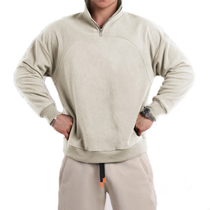 Sweat-shirt à col montant zippé pour homme, sweat-shirt en polaire à 14 zips, pull à col montant, sweat-shirt uni - Product Image 1