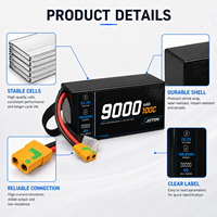 Batterie LiPo JOTEN 9000mAh 22.2V 6S 100C XT90S haute puissance rechargeable pour drone FPV, UAV, quadricoptère RC, avion OEM