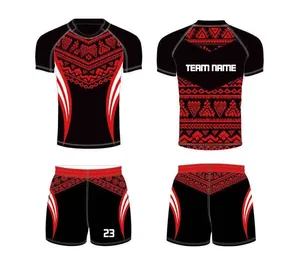 Vêtements de football rugby respirants à séchage rapide fabriqués en uniformes de sport en tissu polyester - Product Image 5