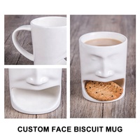 Tasse à café en céramique personnalisée avec support à biscuits intégré, OEM ODM, vente en gros, cadeau promotionnel, ensemble de tasses en vrac, fourniture d'usine, cadeau