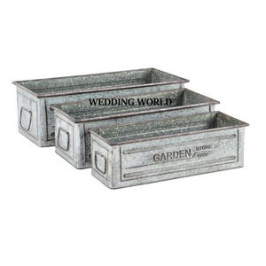 Jardinière avec support ensemble de trois jardinière design faite à la main classique élégant en gros Shopping nouveau jardinière en métal - Product Image 3