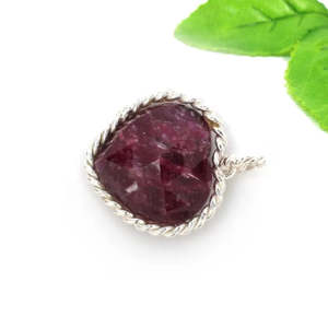 Colgantes y dijes finos de plata de ley 92,5 colgante de piedras preciosas de corindón rubí deslumbrante - Product Image 2