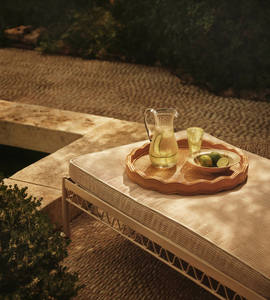 ถาดเสิร์ฟทรงกลมหวายสุดหรู ทำด้วยมือ ถาดโชว์สินค้าหวาย ขอบหยักลายประณีต ของตกแต่งโต๊ะสไตล์คลาสสิก - Product Image 6