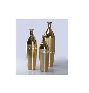 Ensemble de deux vases à fleurs de forme ronde en aluminium couleur or Vase à fleurs pour événements de mariage et usage domestique - Product Image 2