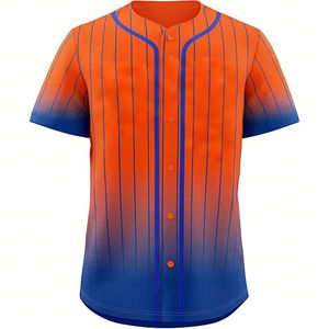 Bouton de sublimation personnalisé maillot de baseball hommes respirant polyester uniforme broderie impression vierge maillot de softball vente - Product Image 1